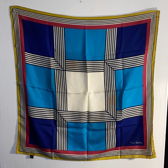 Pierre cardin vintage geometric silk scarf